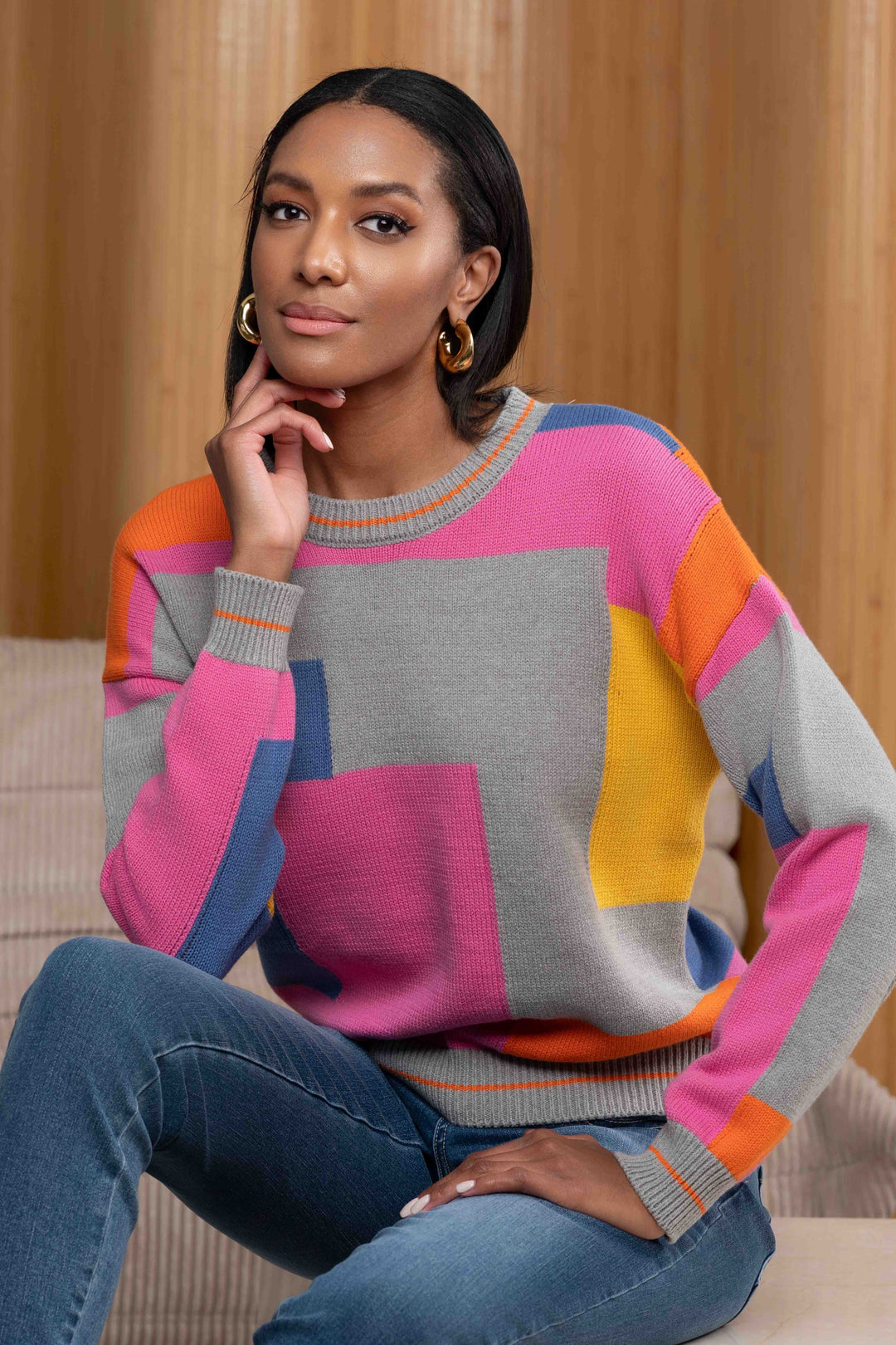 Tricot avec carreaux