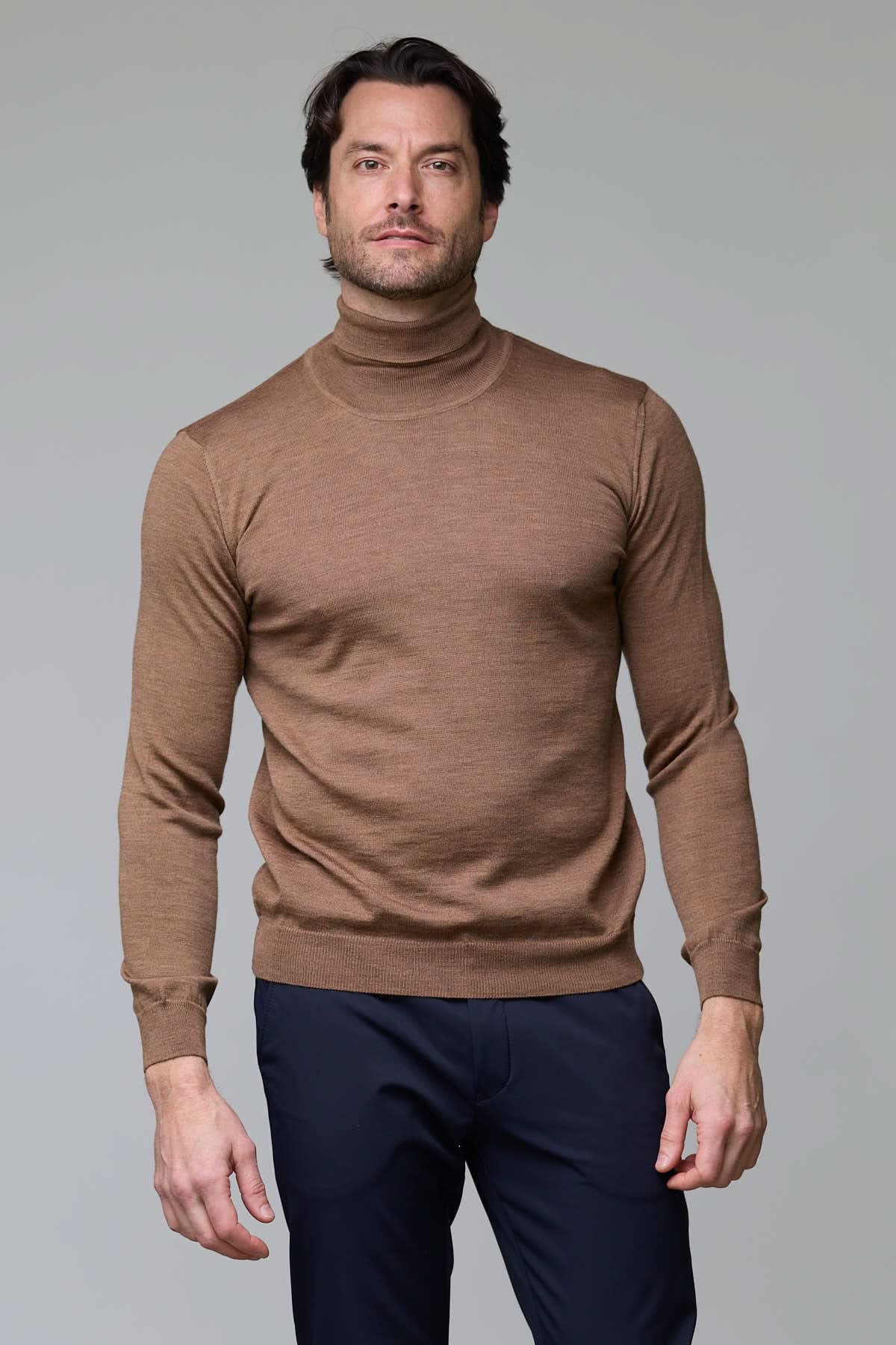 Kallspin Pull Col Roulé Homme Manches Longues Laine Mélangée - Chaud, Doux Et Confortable
