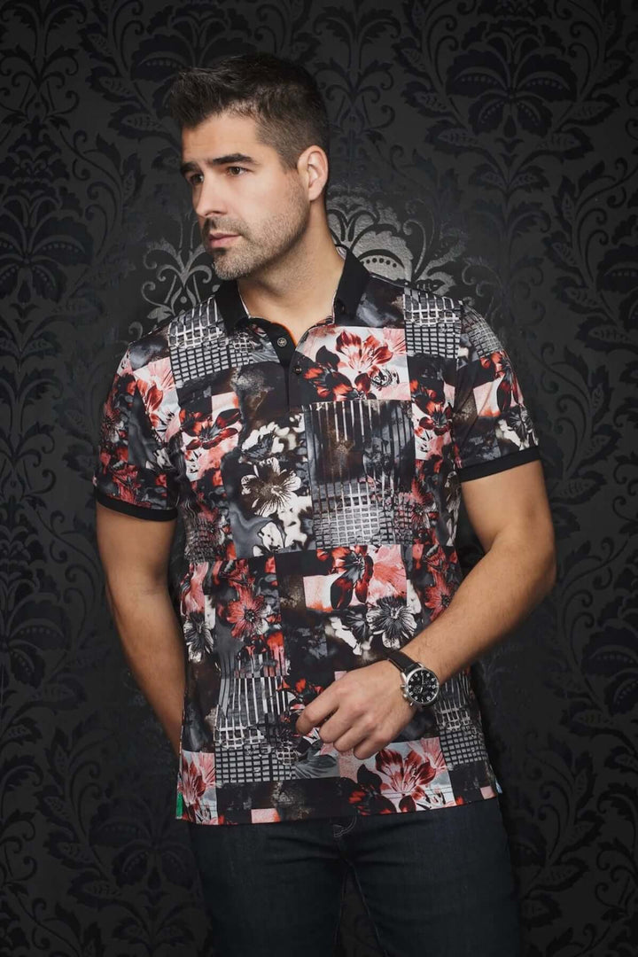 Polo Brandt pour homme, tissu coton de qualité, motifs contrastants et détails sophistiqués, style habillé et décontracté.