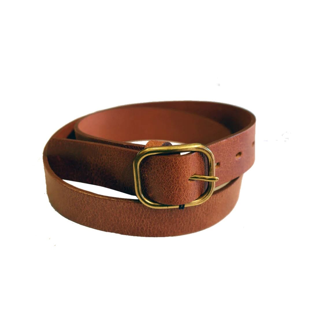 Oval buckle leather belt, Simons