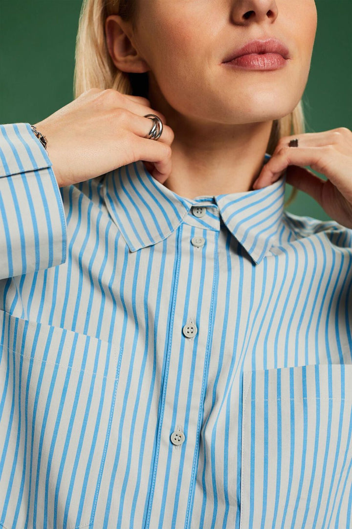 Striped button-down shirt