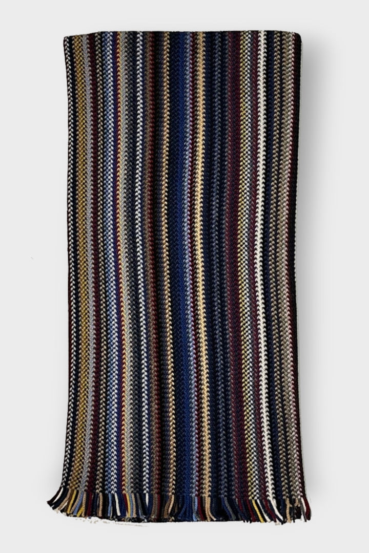 Multicolored striped scarf