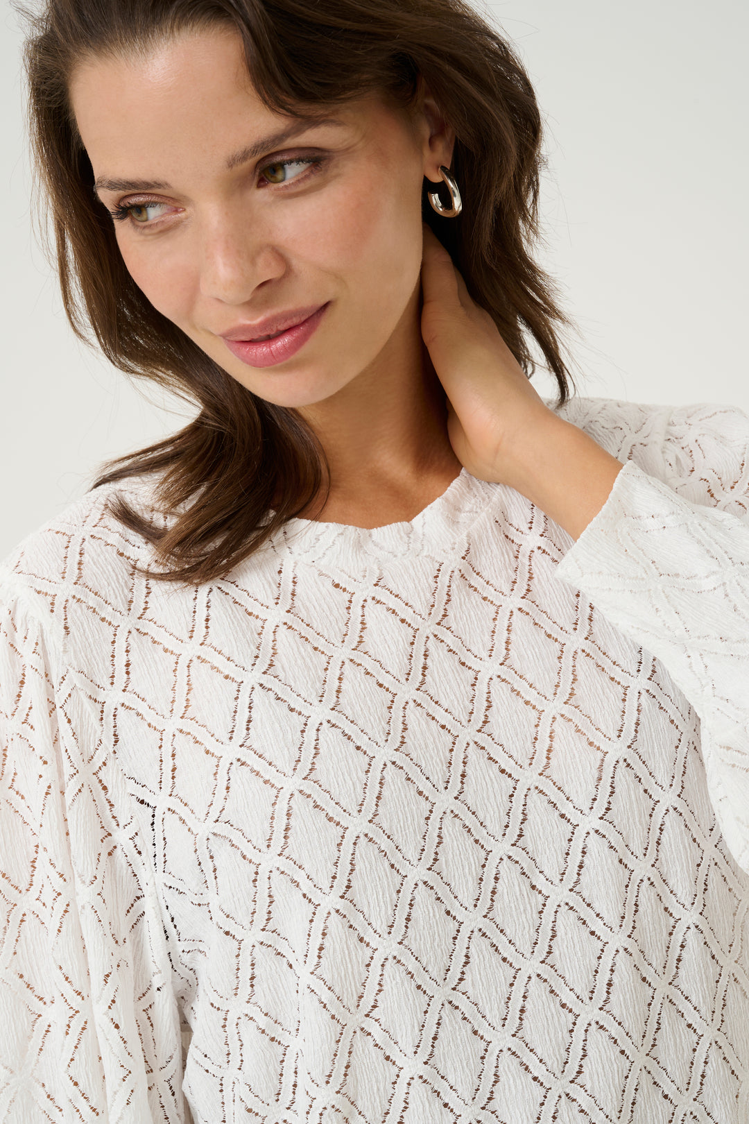 Openwork lace sweater