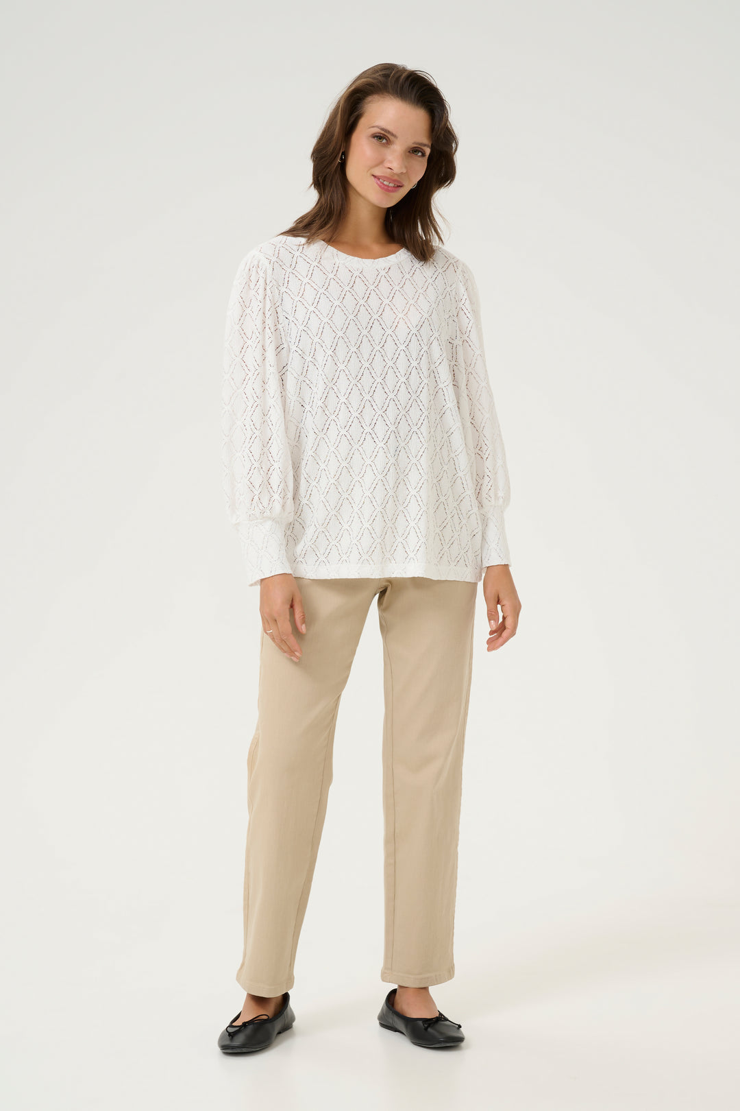 Openwork lace sweater