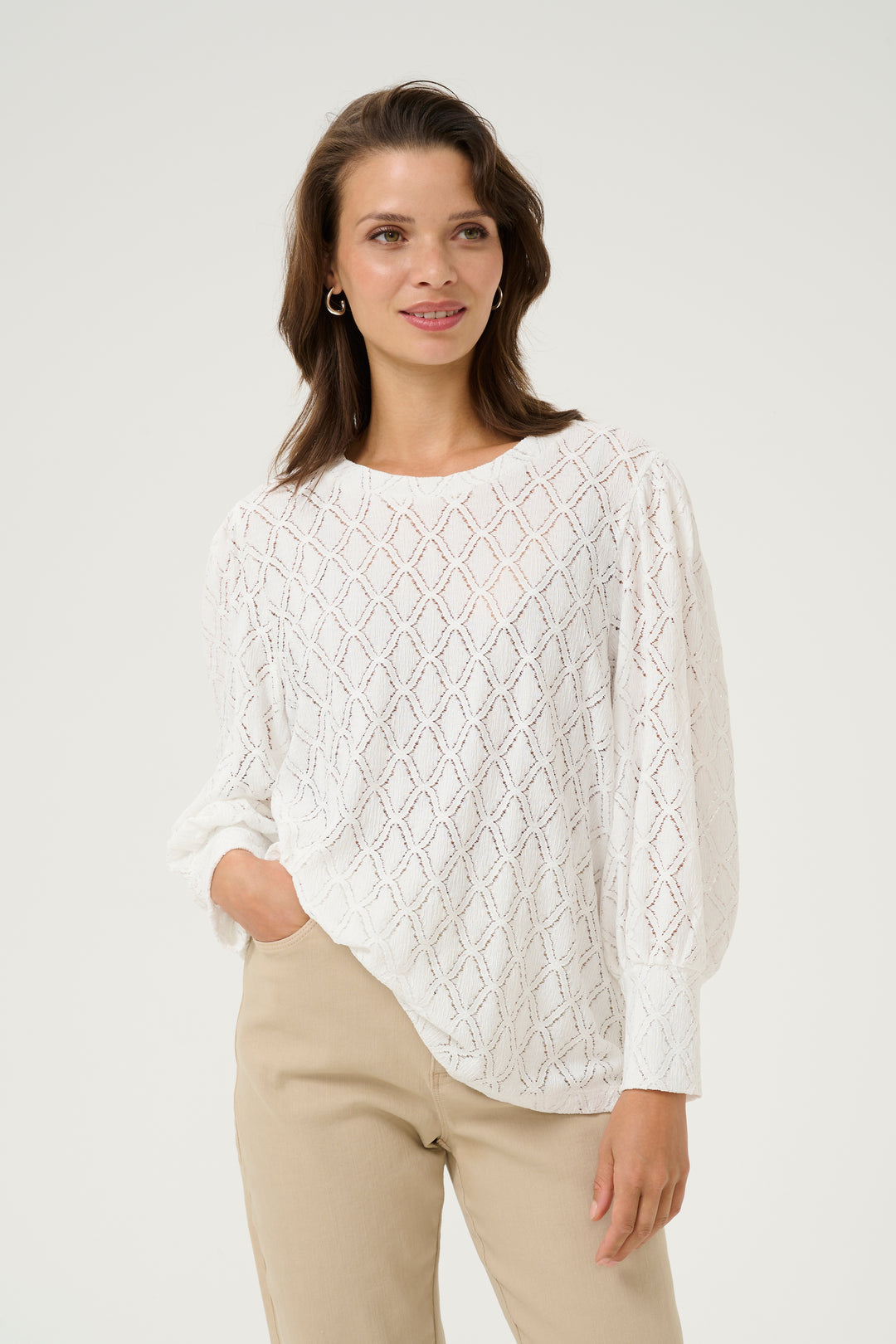 Openwork lace sweater