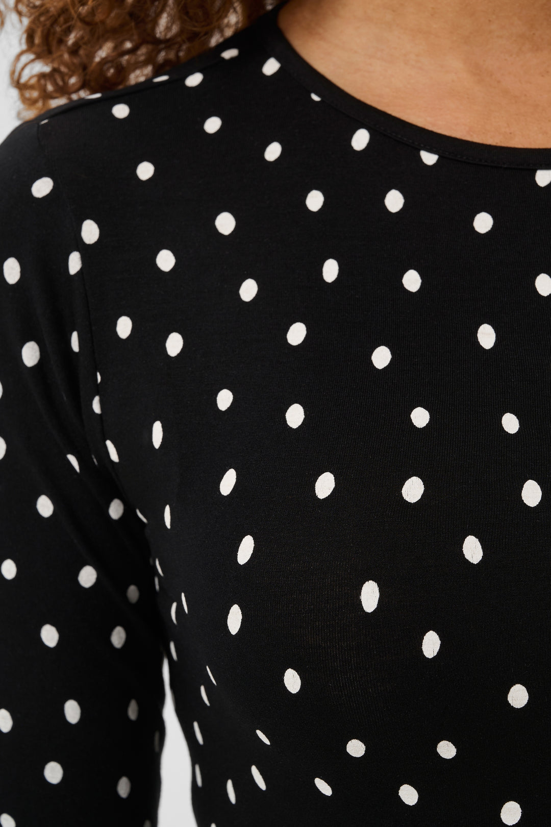 Bella Long-Sleeve Polka Dot T-Shirt