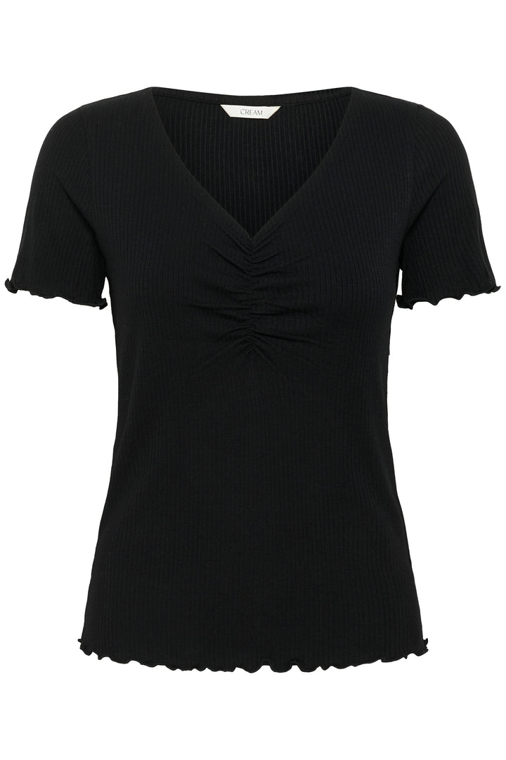 T-shirt à col froncé