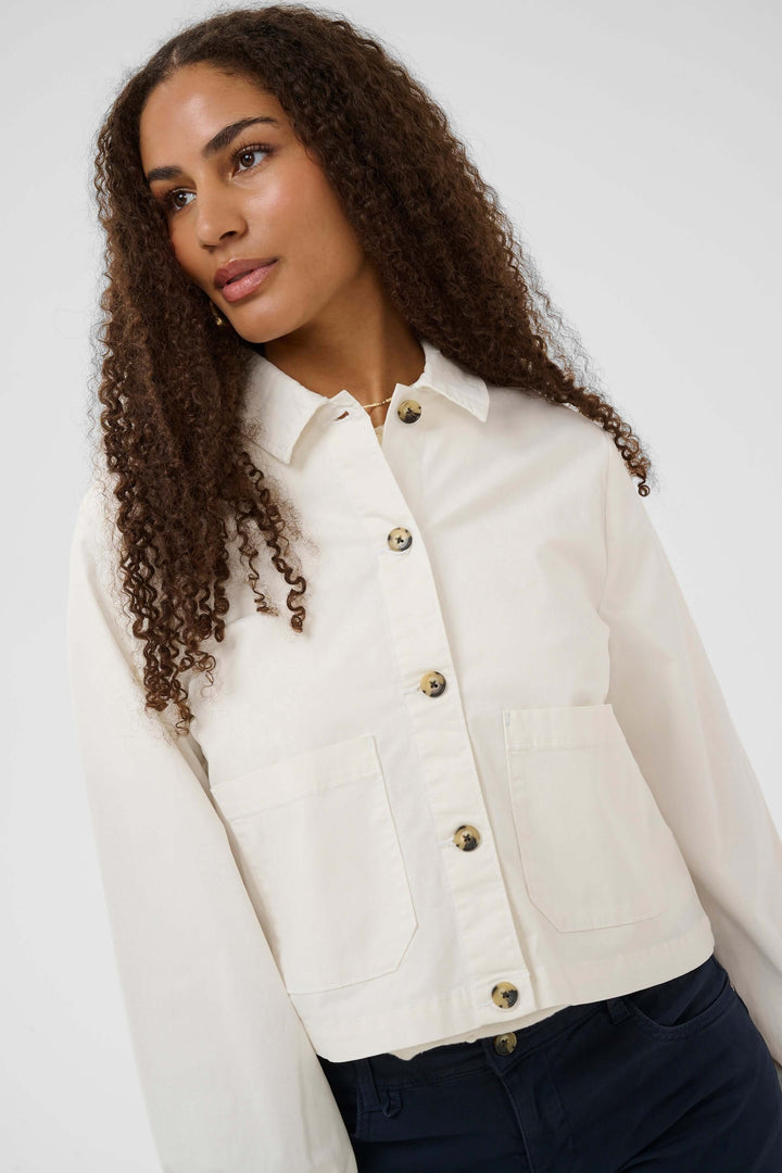 Lightweight striped button-down jacket