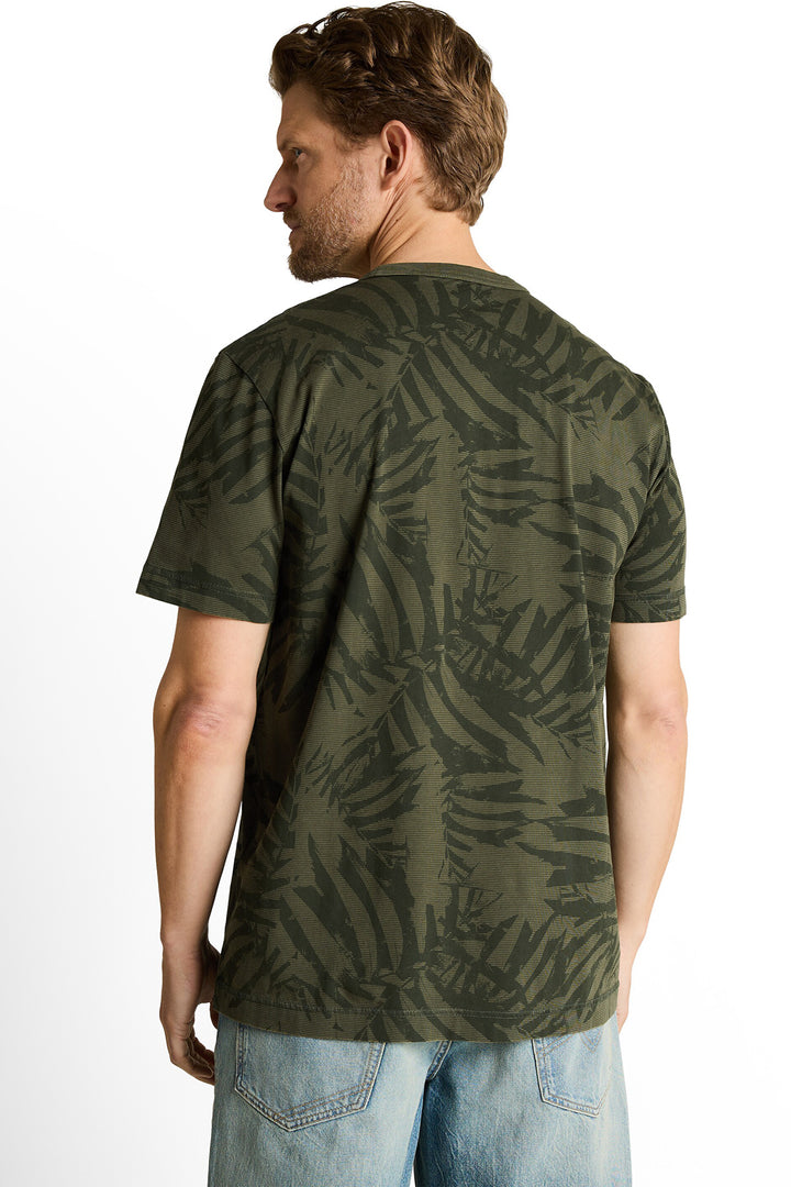 T-shirt à imprimé tropical ton sur ton