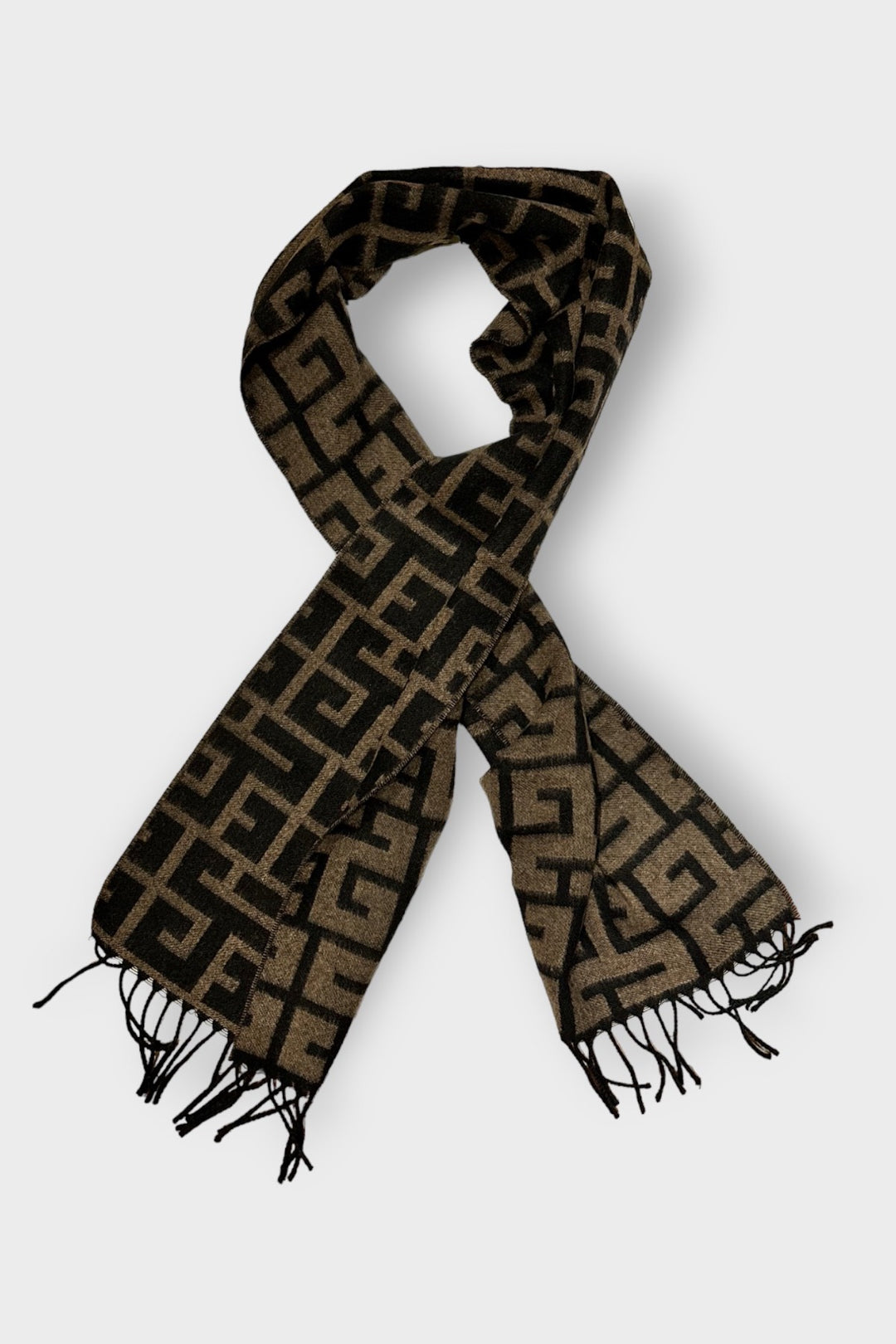 Artistic patterned cashmere scarf