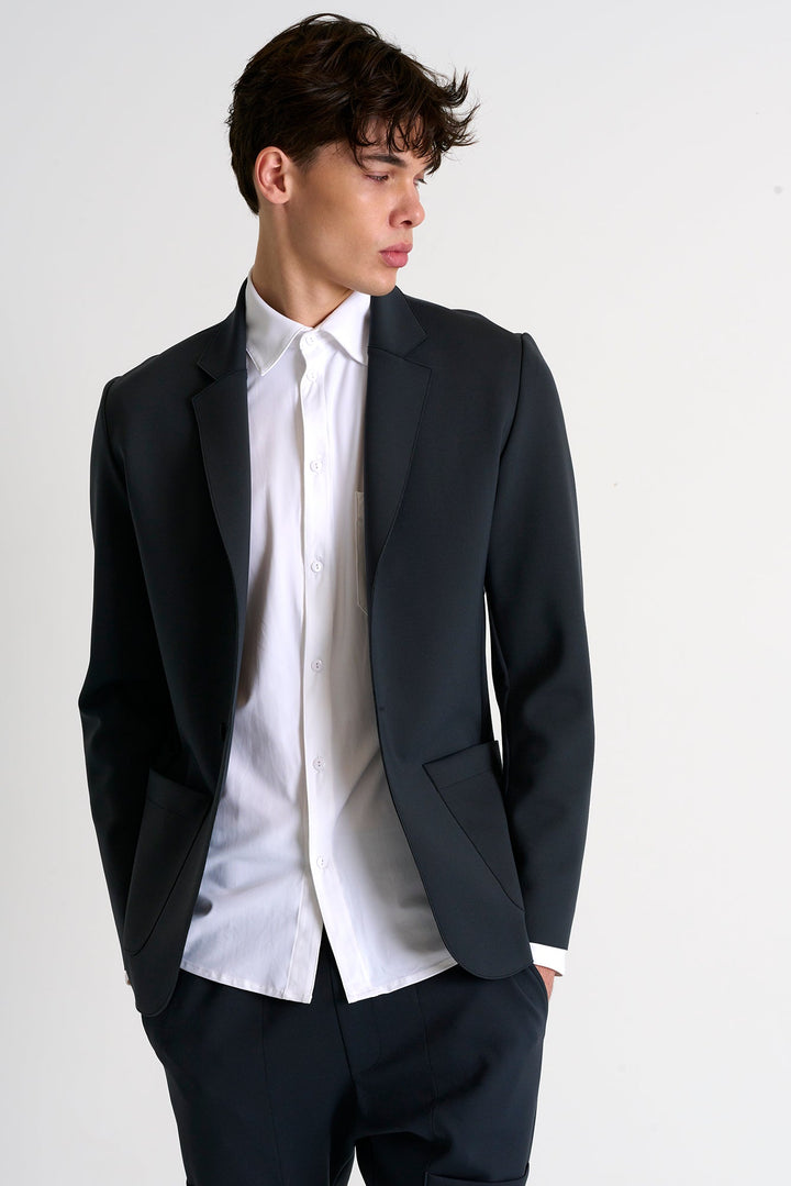 Structured jersey jacket