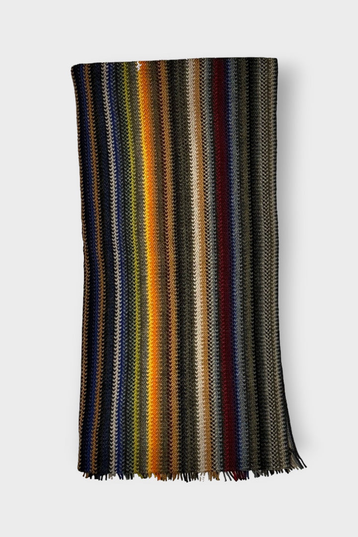 Multicolored striped scarf
