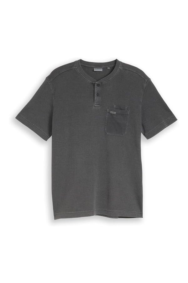 T-shirt gaufré à col henley