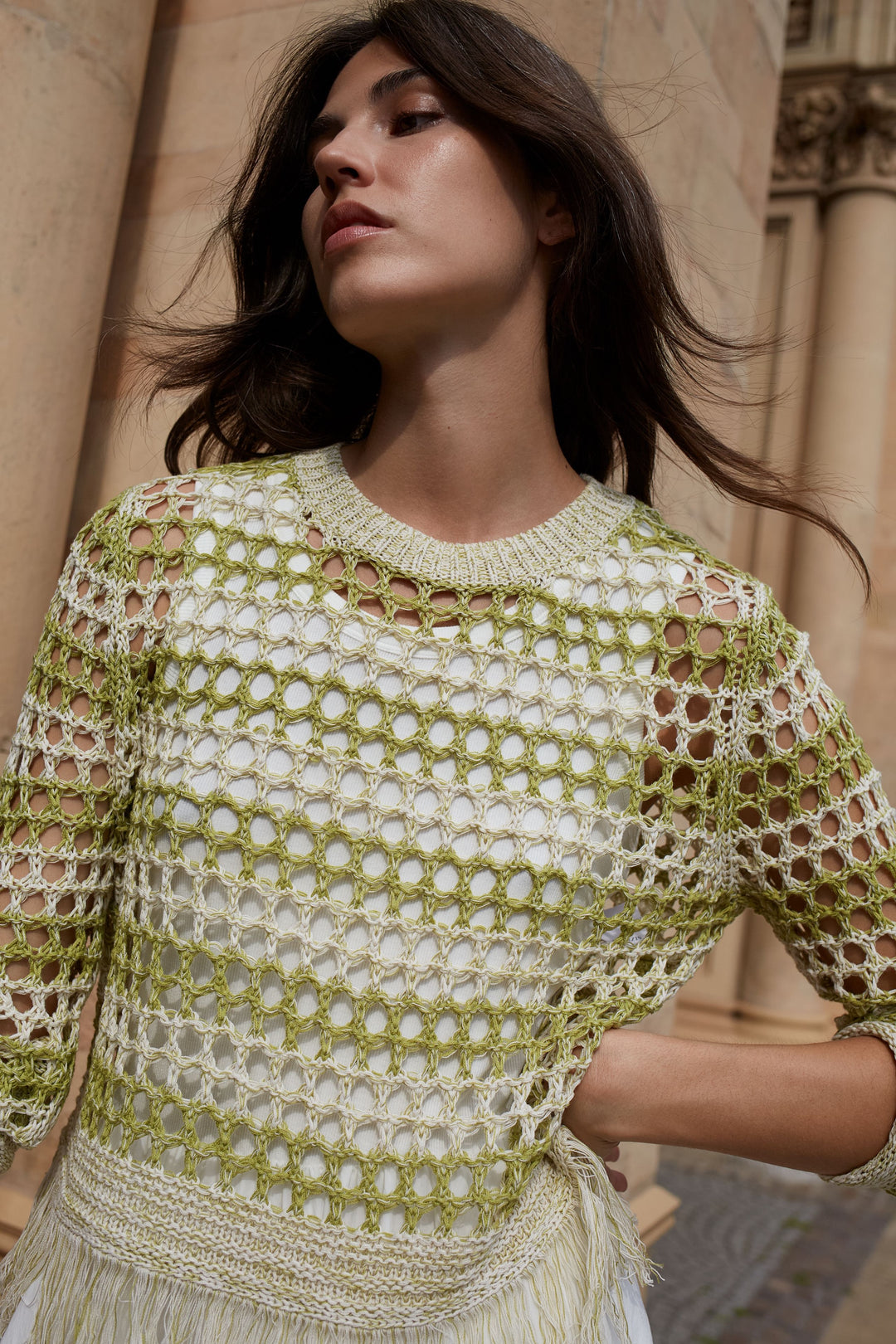 Openwork sweater