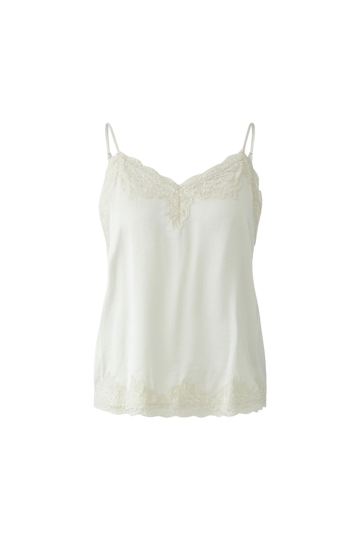 Camisole satinée à dentelle