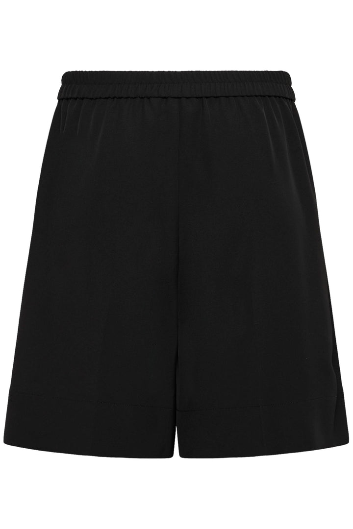 Bermuda Varina fluide taille élastique ceinturé avec poches latérales et ceinture pour un look moderne et confortable.