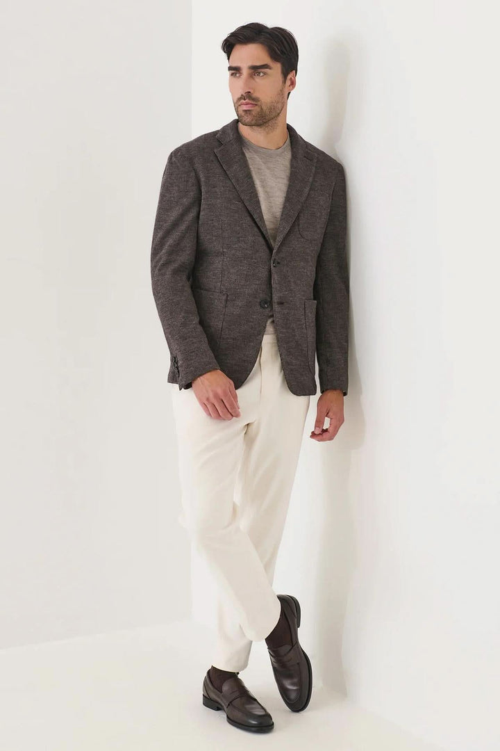 Blazer à deux boutons en laine à carreaux