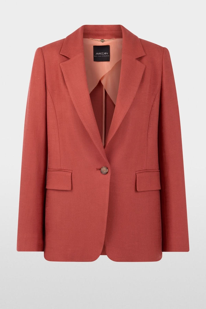 Blazer structuré à bouton unique, coupe moderne et élégante, col à revers classique, pour un style chic et polyvalent.