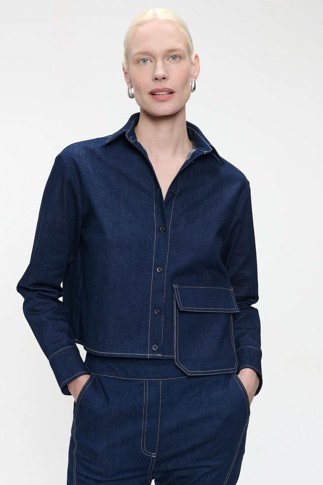 Denim smock