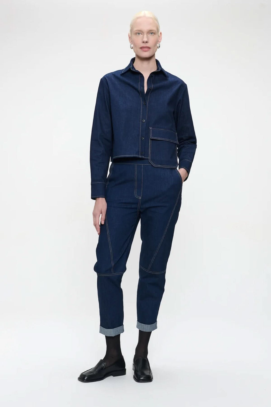 Denim smock
