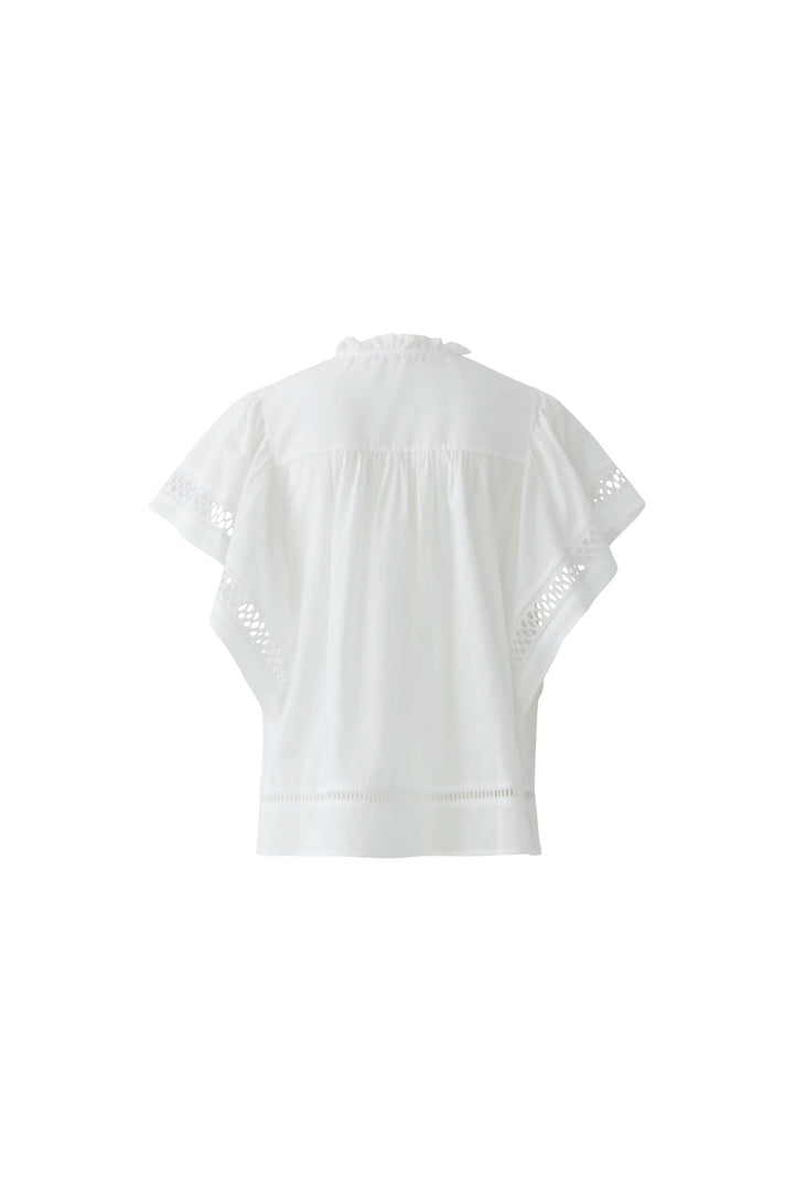 Blouse fluide à détails ajourés