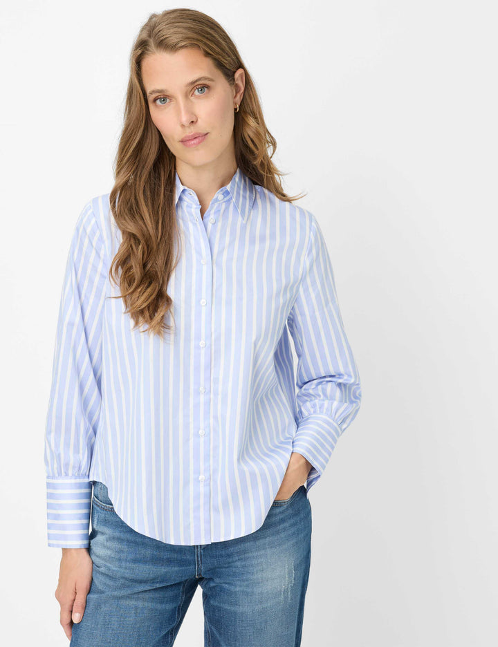 Blouse à rayures classique VICA, motif intemporel, coupe nette, pour tenues professionnelles ou décontractées.
