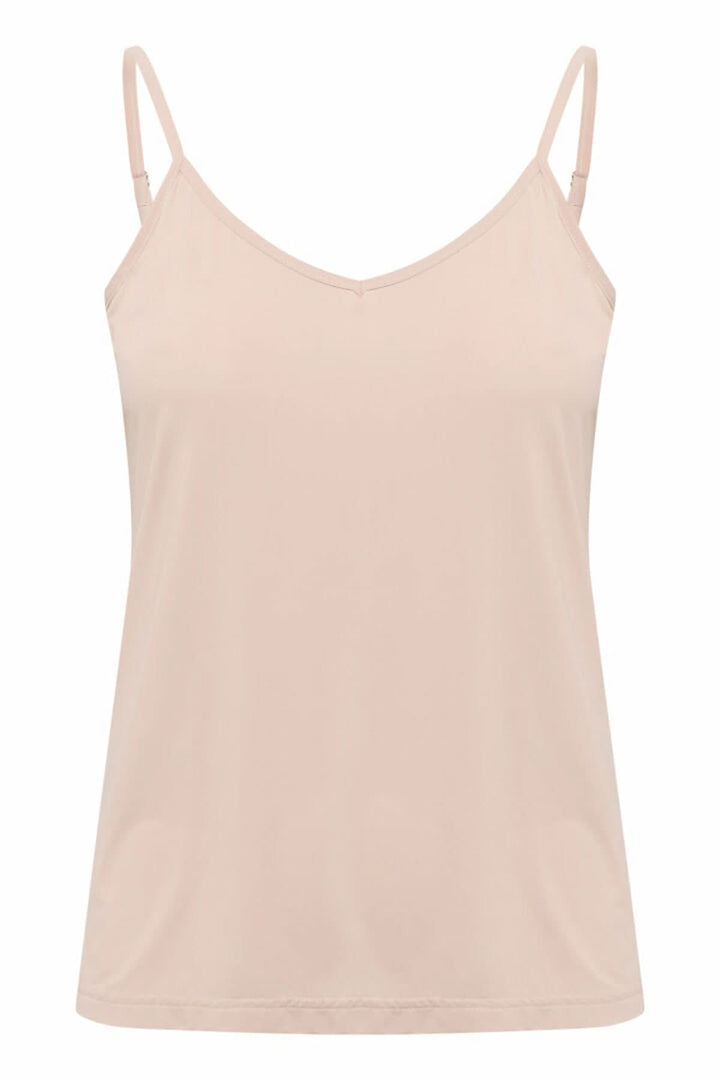 Camisole légère et ajustée avec bretelles ajustables, adaptée à toutes les occasions, couleur beige.