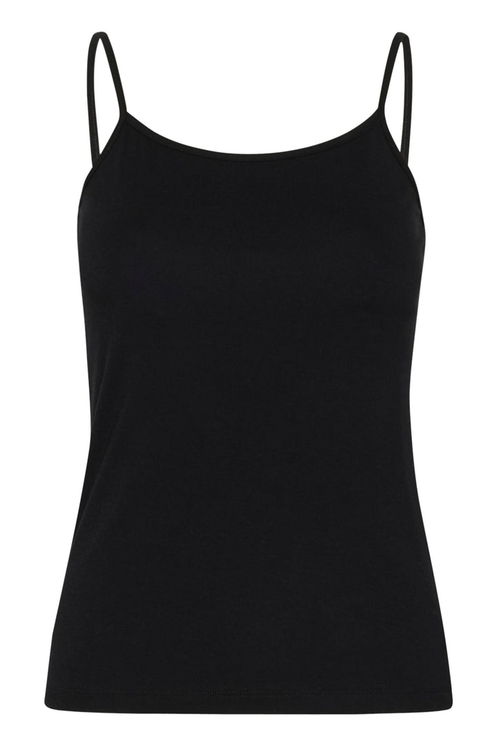 Camisole Frida noire à bretelles réglables, parfaite pour un look élégant et confortable au quotidien.