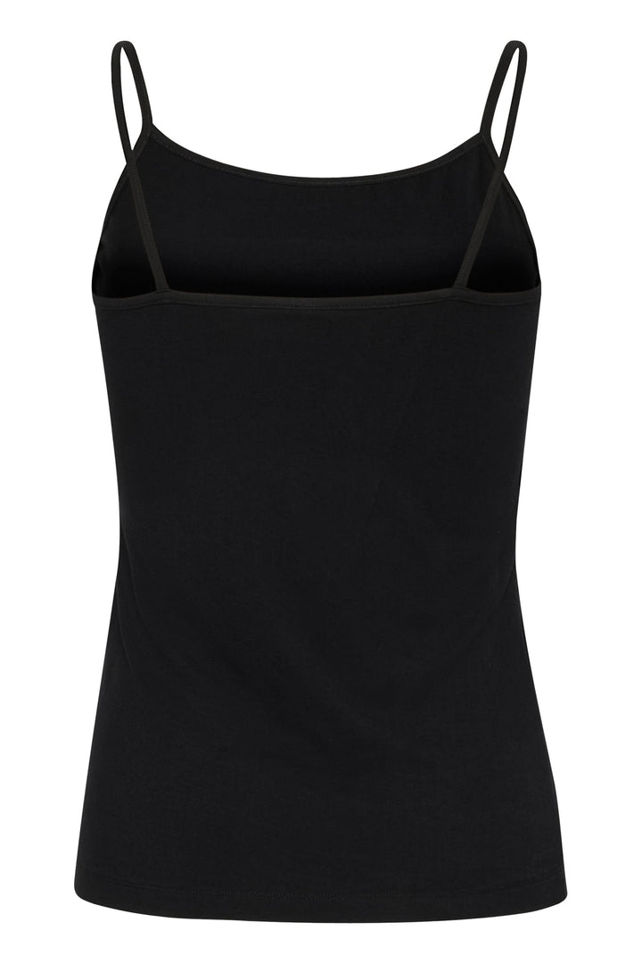 Camisole Frida noire à bretelles réglables, coupe régulière, parfaite pour un style élégant au quotidien.