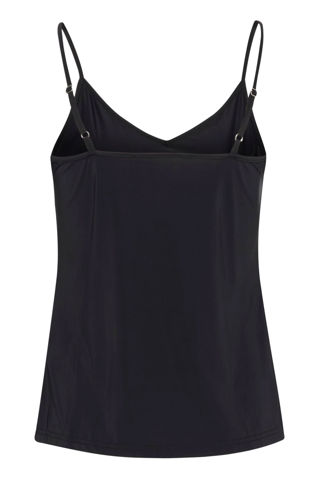 Camisole Lissandra noire à fines bretelles avec silhouette épurée et ajustée pour un confort optimal et une allure polyvalente.