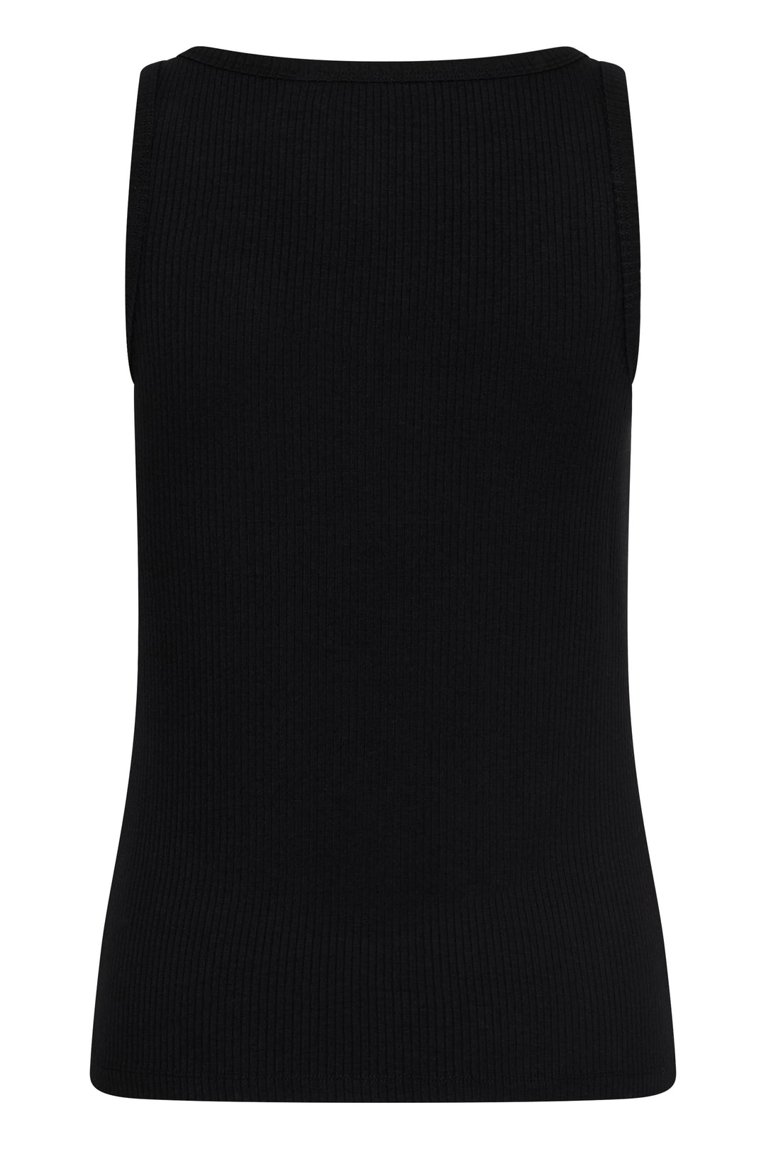 Camisole côtelée Ribba avec détail anneau, silhouette épurée, tissu extensible, encolure arrondie, bretelles larges, détail moderne.