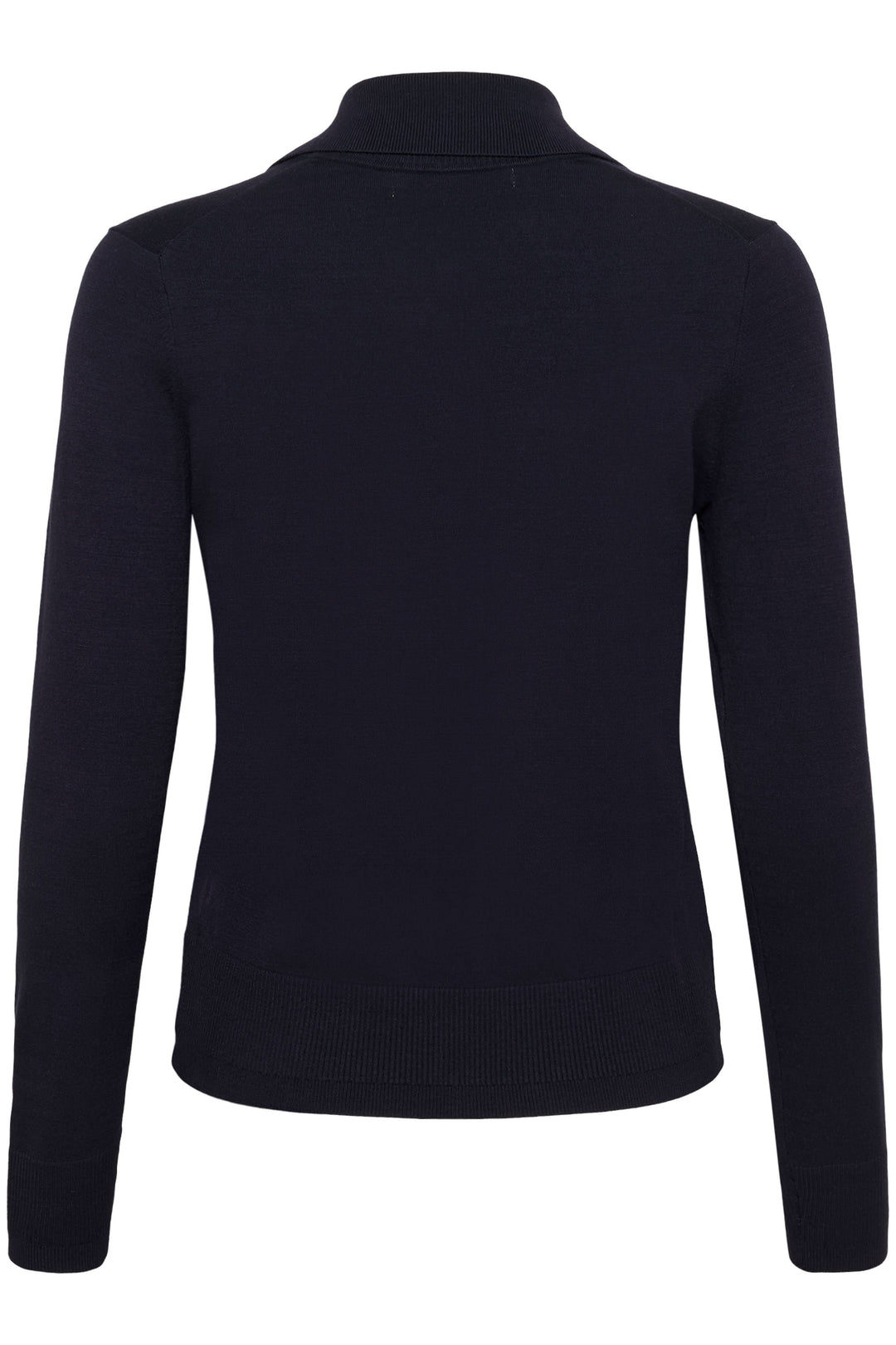 Miko Fine-Knit Button-Down Cardigan with Polo Neck