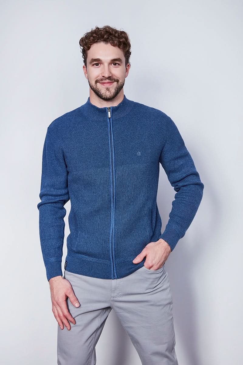 Cardigan zippé texturé