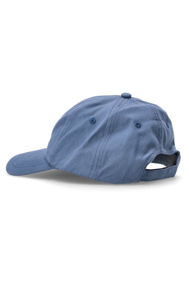 Casquette BOSS bleue en coton doux avec visière courbée et logo brodé, idéale pour un style décontracté.