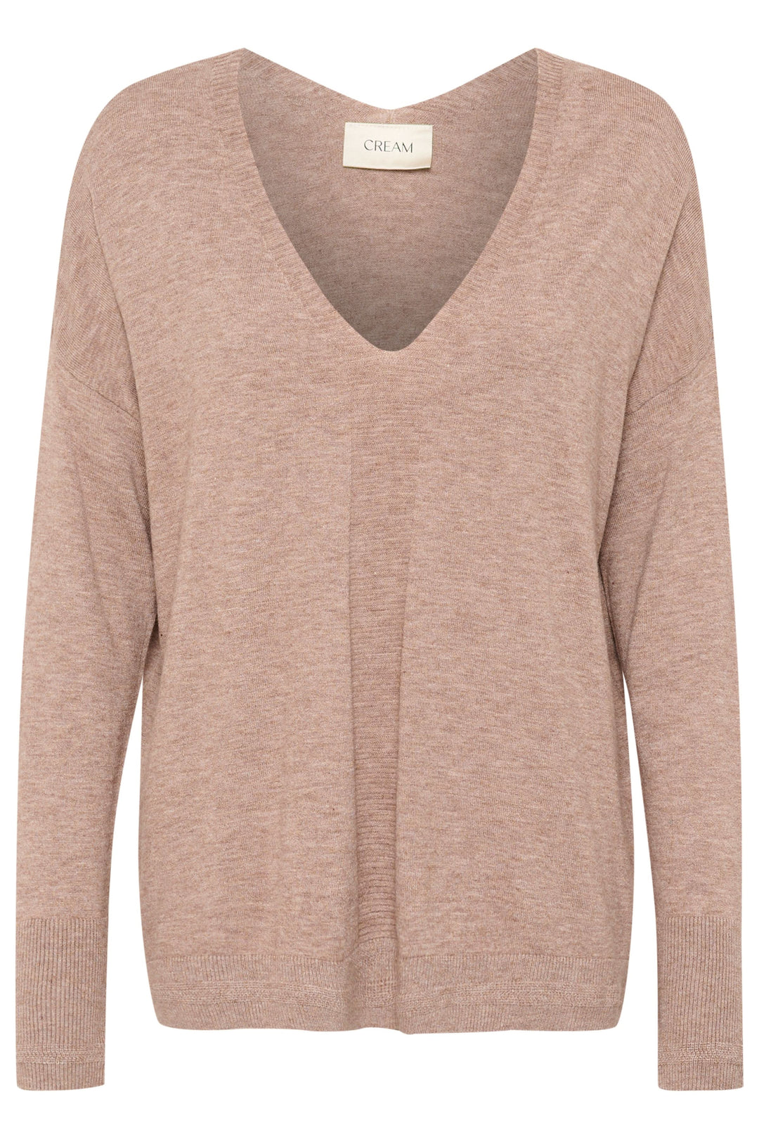 Chandail Dela en maille douce, col en V, coupe décontractée, idéal pour un look cosy et élégant.