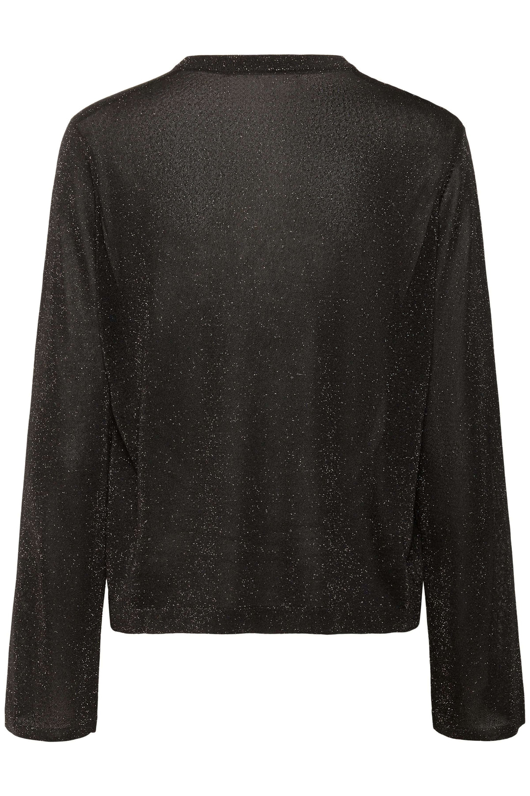 Chandail Thani à effet scintillant avec tissu translucide et manches longues. Décris moi le produit en français pour plus de détails.