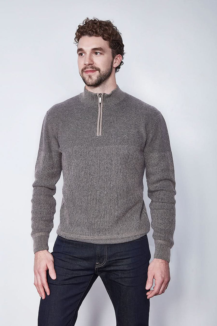Chandail à demi-glissière texturé