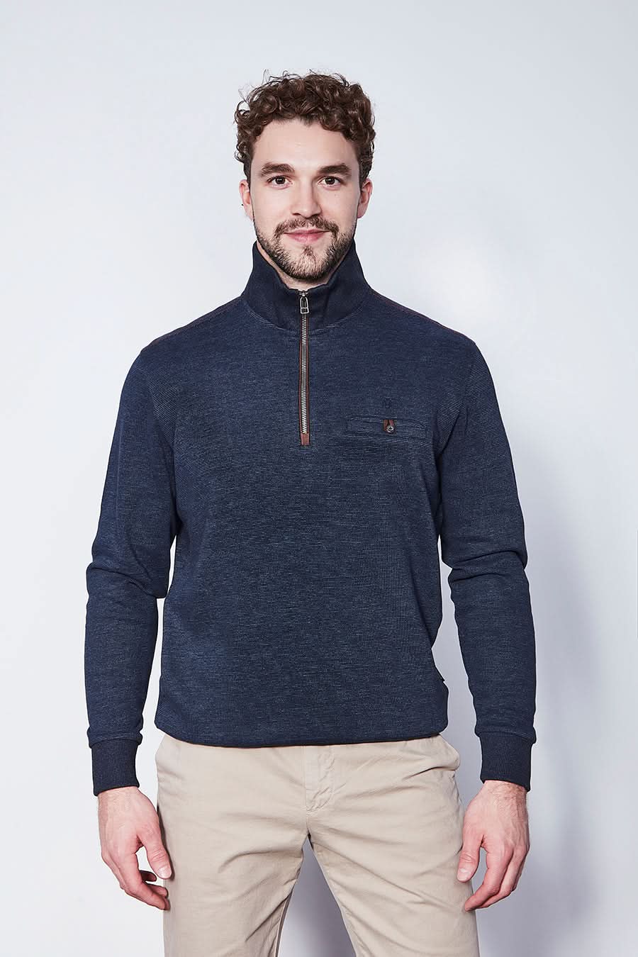 Chandail à demi-glissière texturé