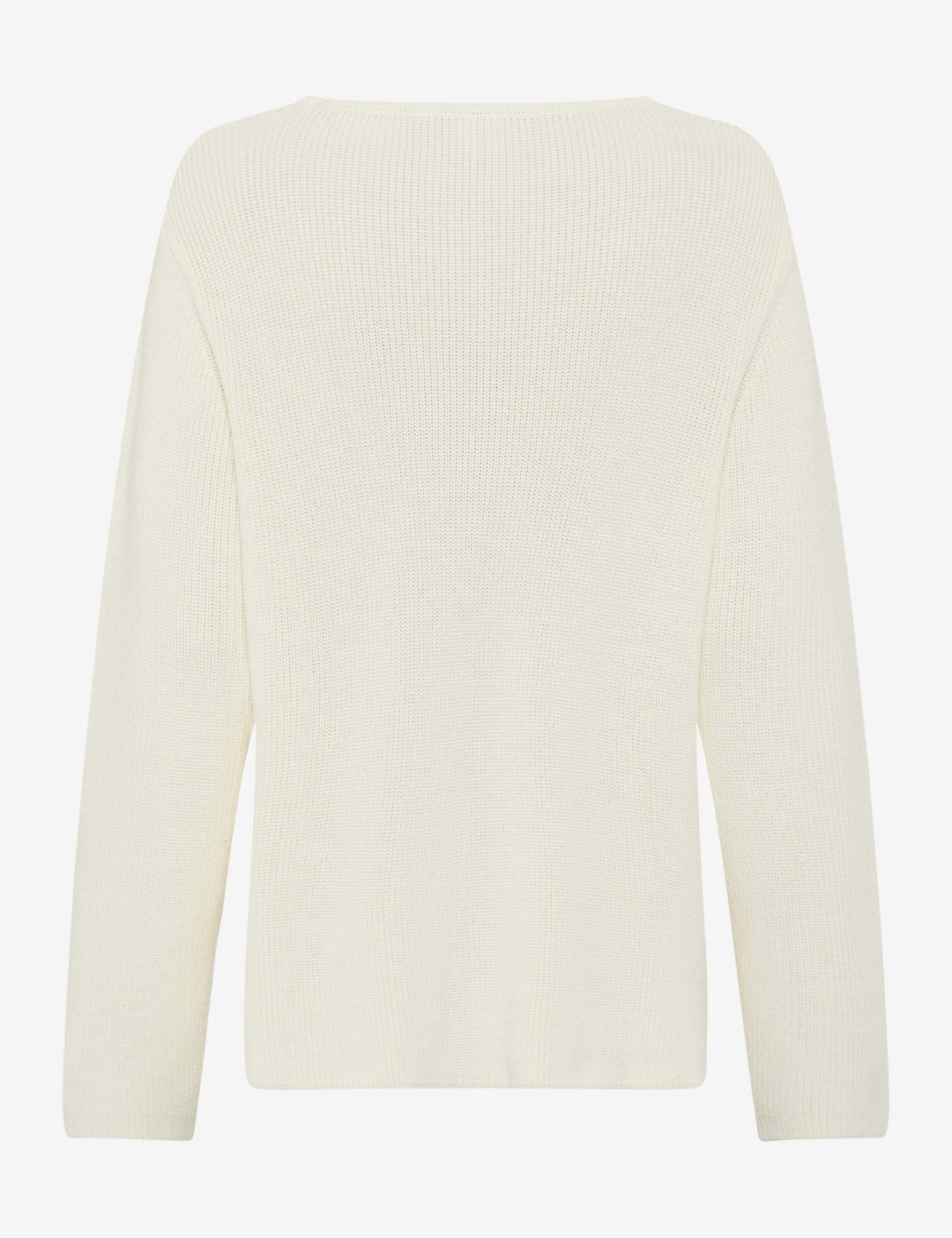 Chandail en maille texturée LESLEY à manches longues, col bateau et coupe droite, vu de dos avec texture fine horizontale.