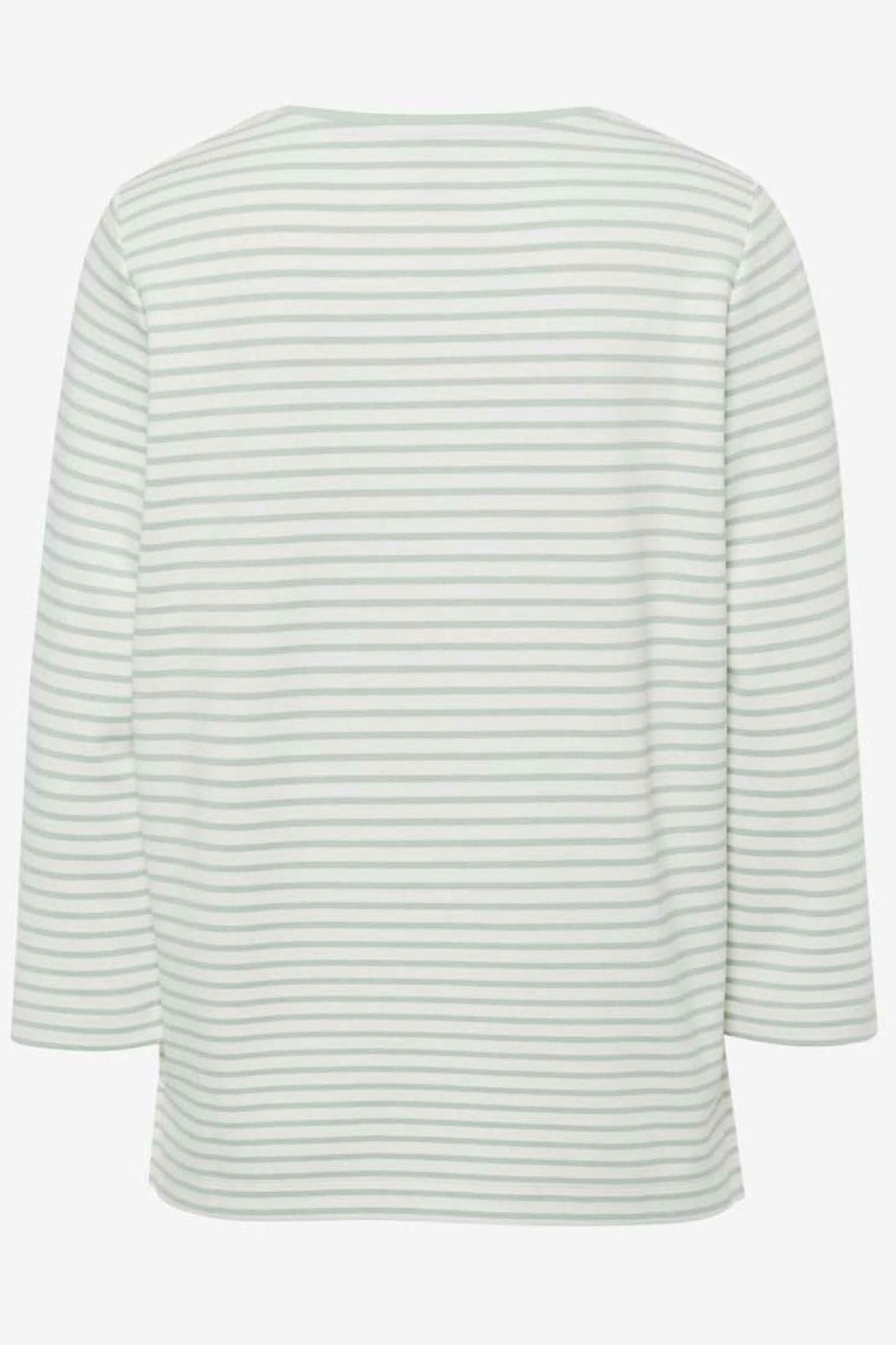 Chandail à rayures BONNIE pour femme, vue arrière, manches 3/4, design élégant et confortable.
