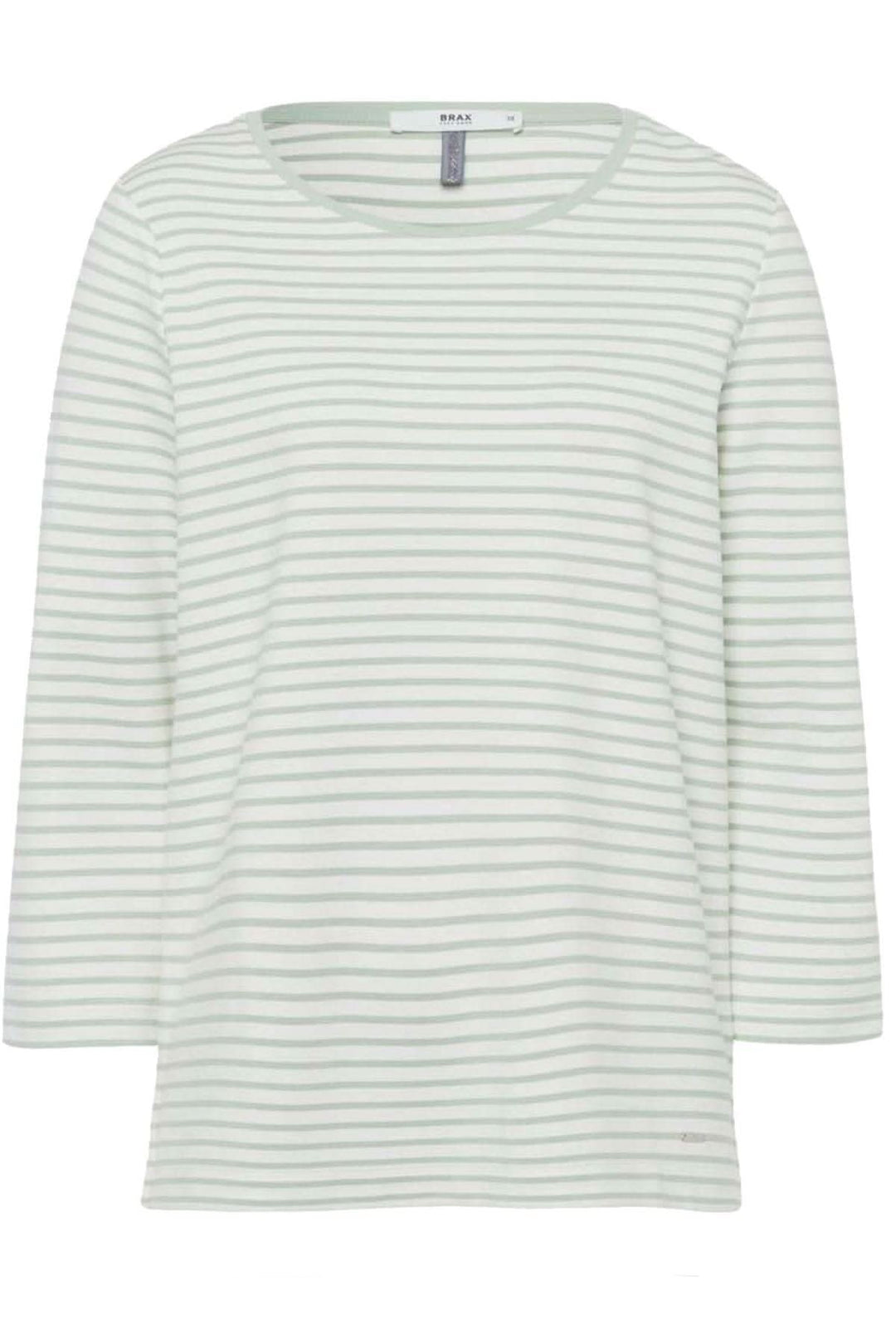 Chandail à rayures BONNIE pour femme, style élégant et sportif, encolure ronde et manches 3/4.