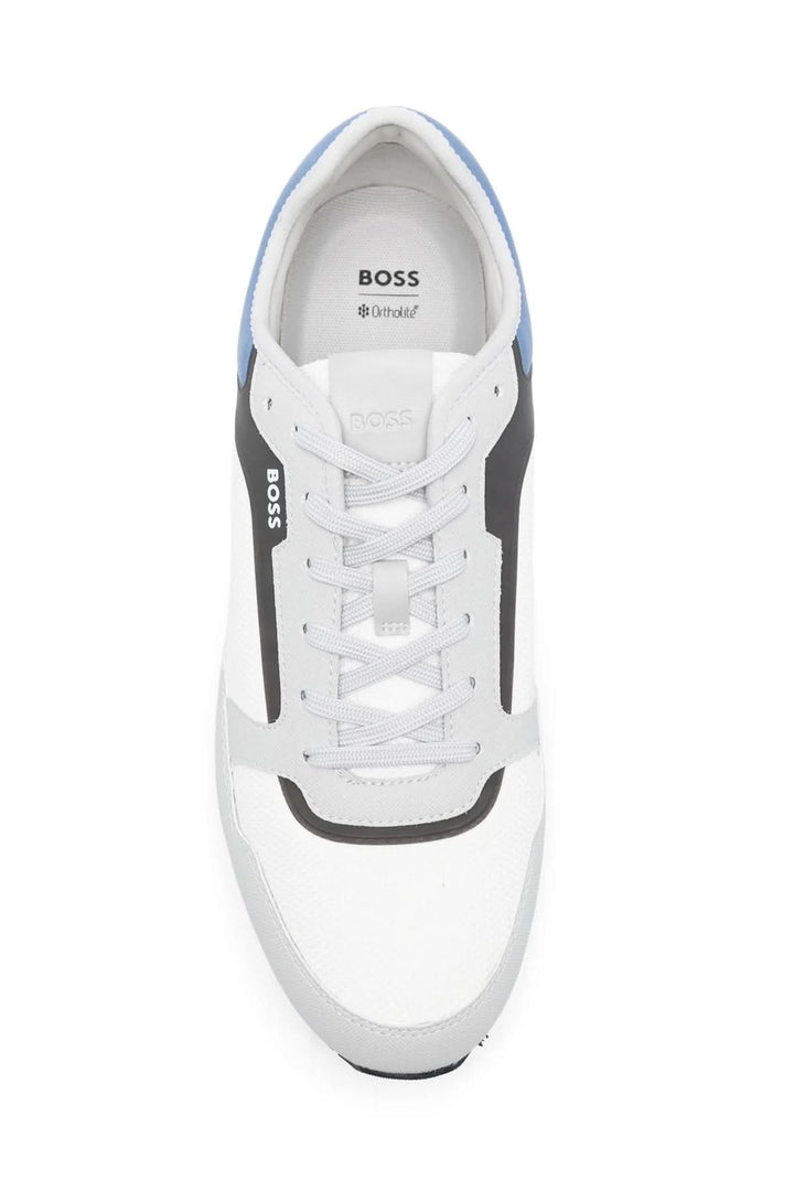 Chassure sportive Parkour, sneaker urbaine à lacets avec semelle crantée, design moderne et panneaux pour confort quotidien.