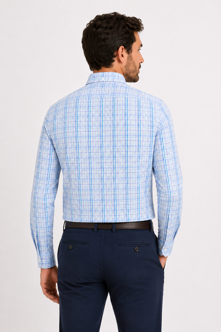 Chemise sport à carreaux fins