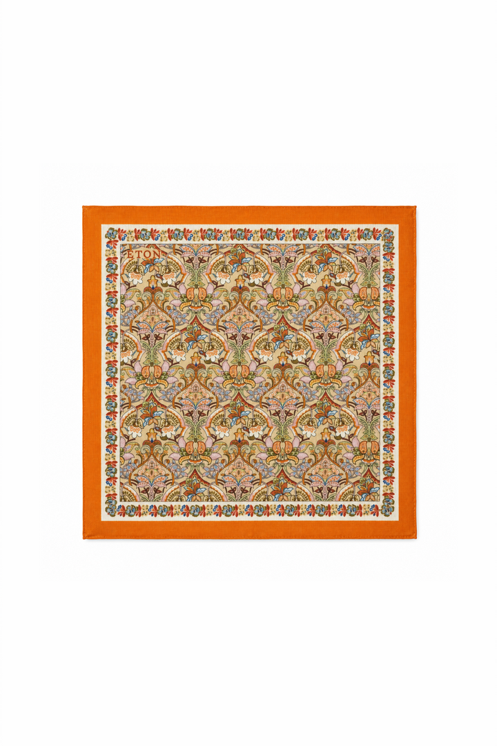 Pocket handkerchief with an ornamental floral pattern