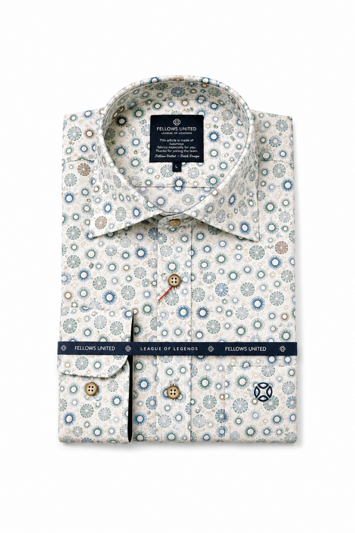 Chemise manches courtes à motif géométrique