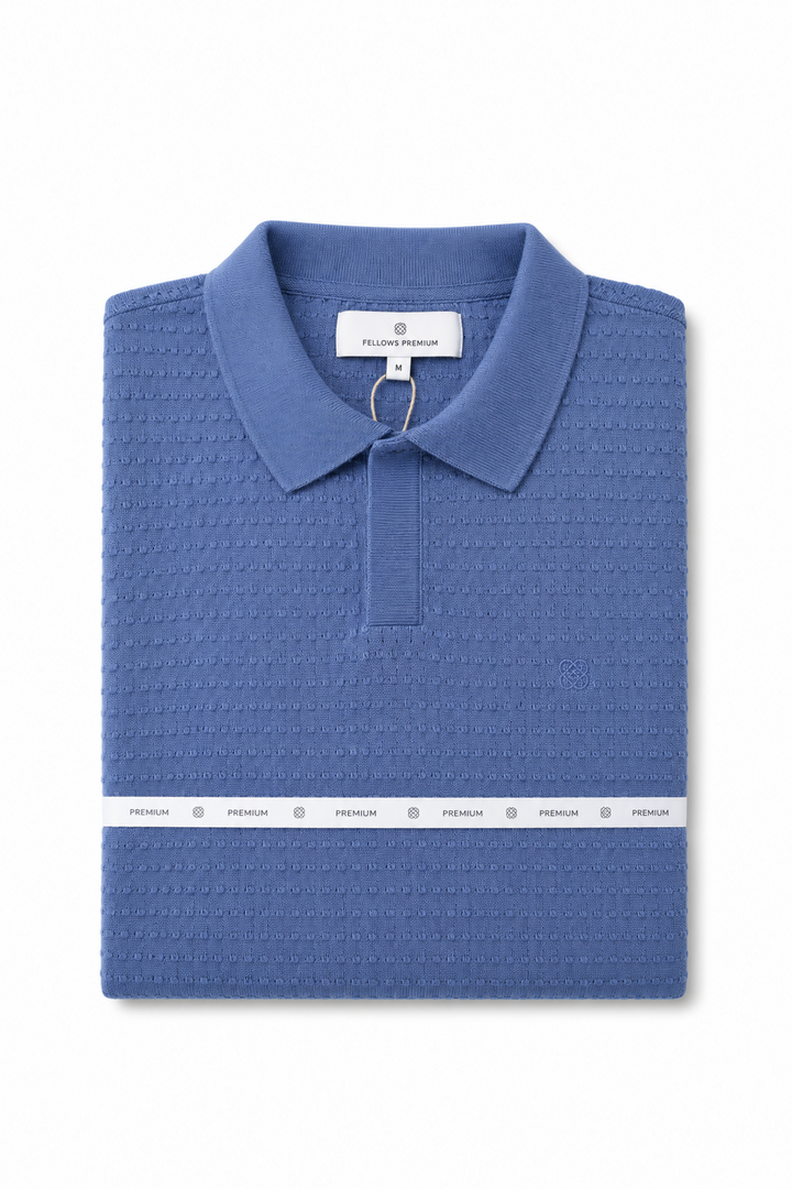 Polo manches courtes à maille texturée