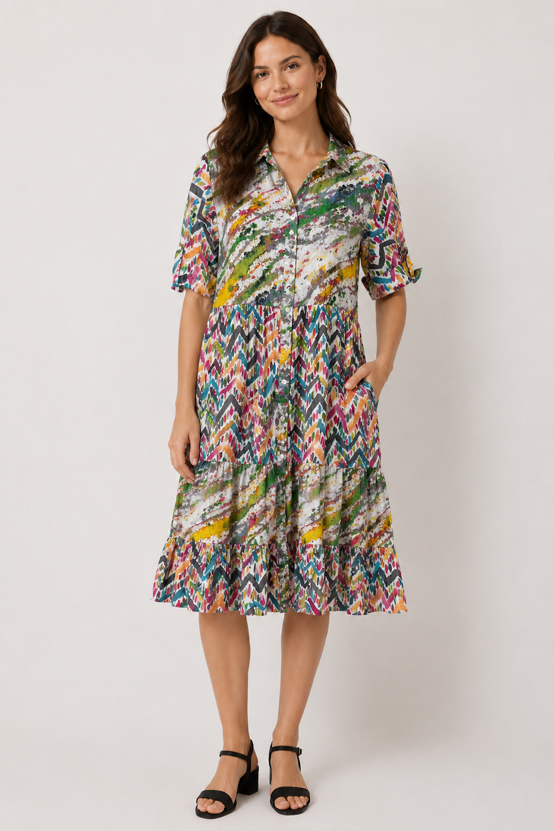 Robe imprimée à volants