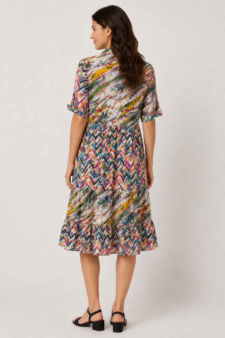 Robe imprimée à volants