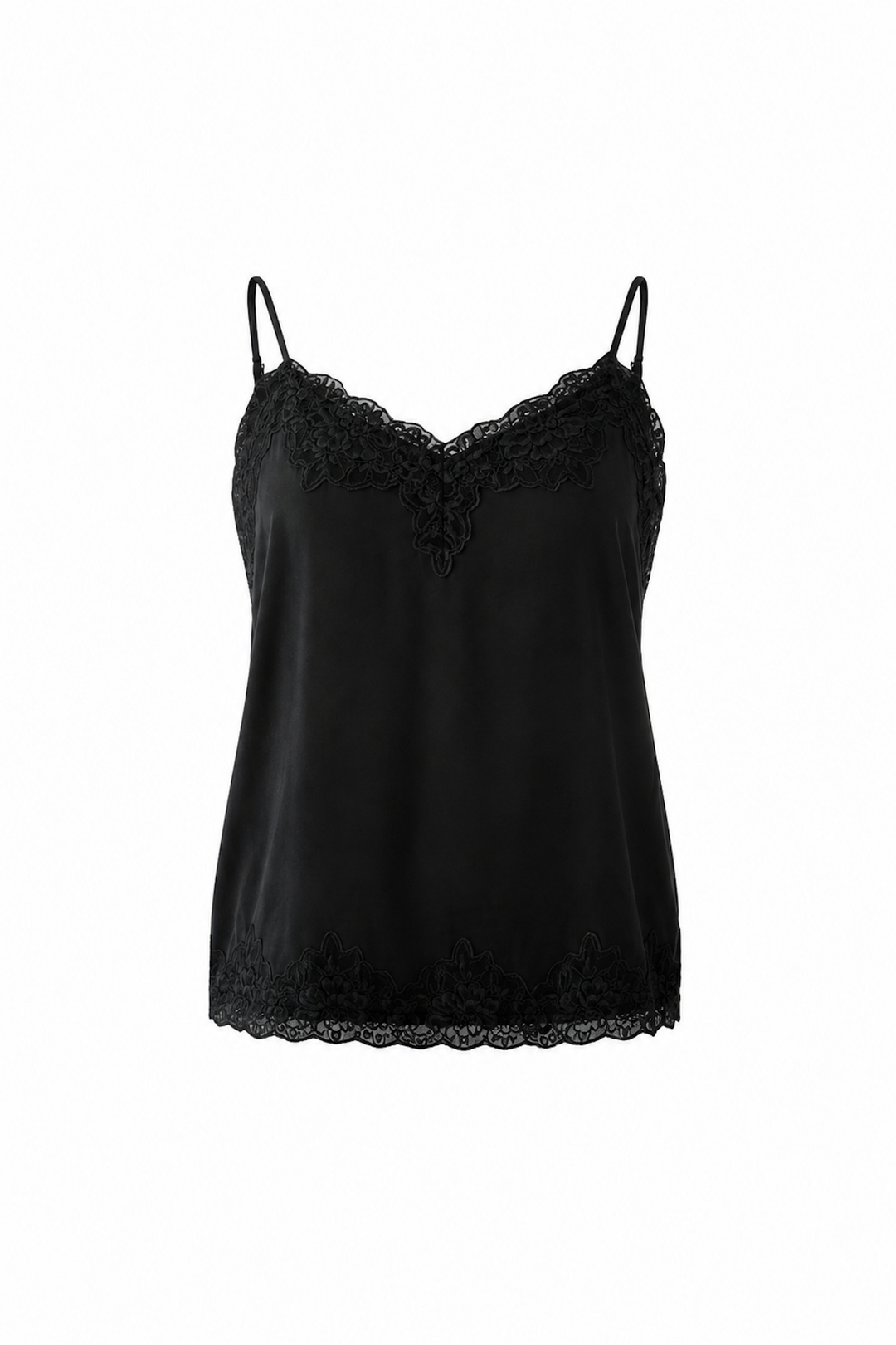 Camisole satinée à dentelle