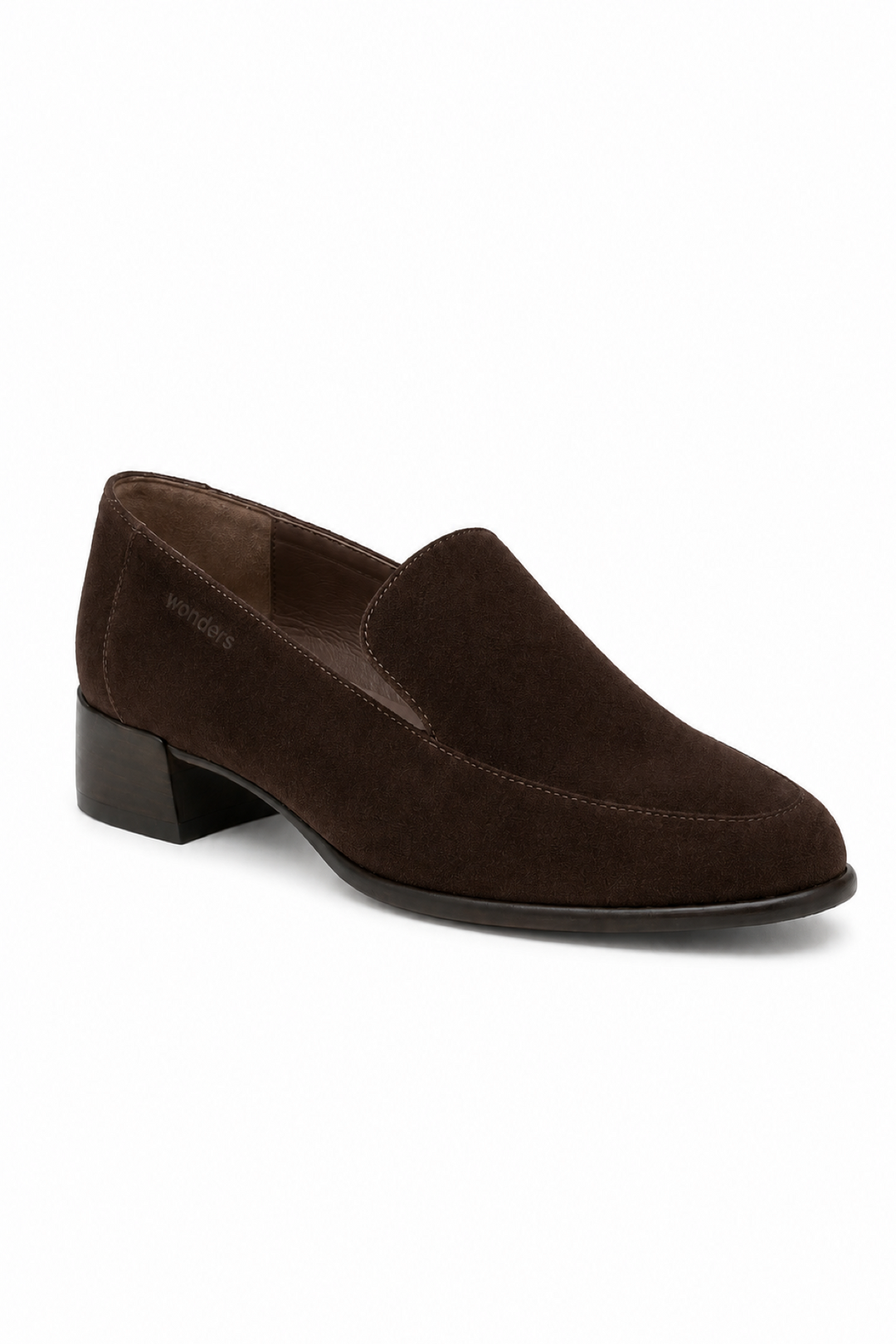 Mocassins en suède à petit talon